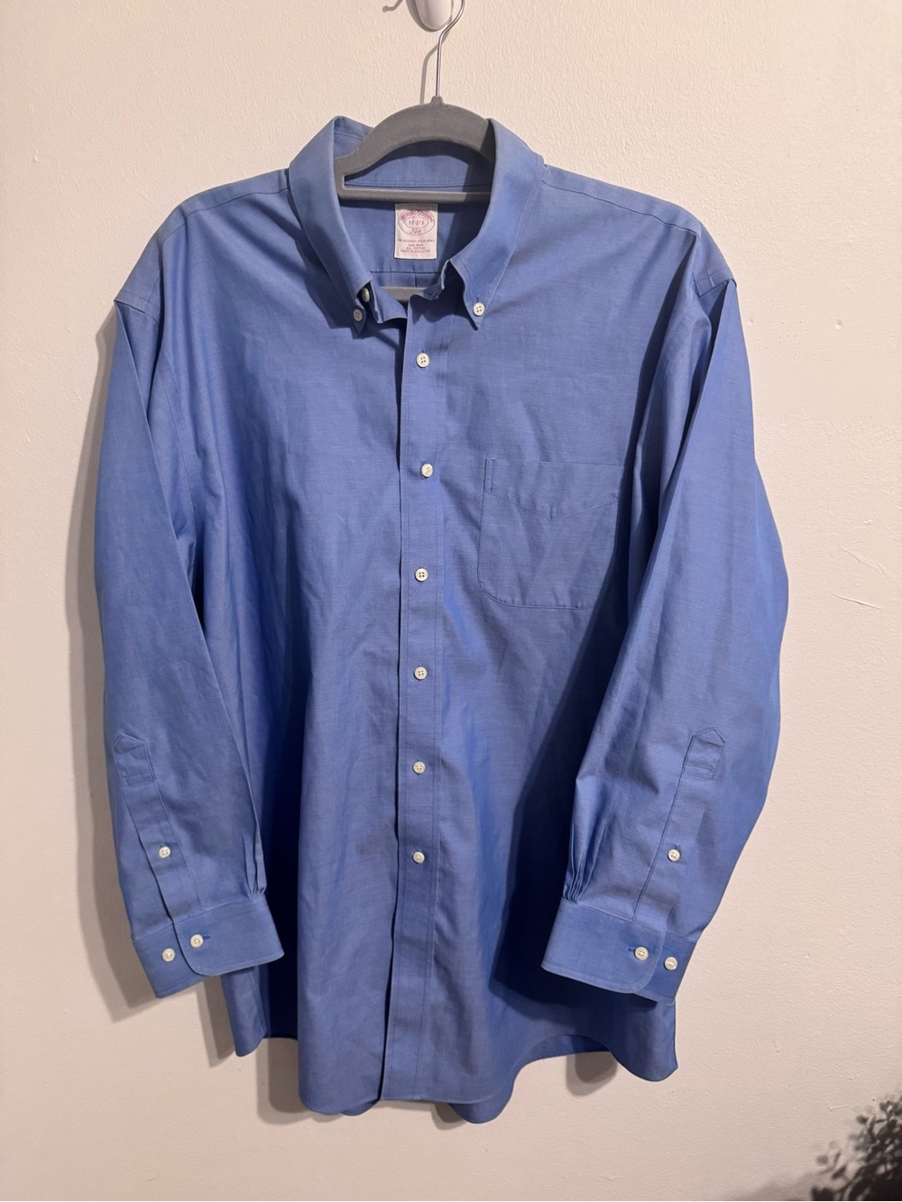 Brooks Brothers 346 Non-Iron Blue Oxford Button-Down Shirt Size 17-32/33